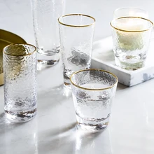 Золото инкрустация прозрачный стакан круглый Экологичные Творческий juicy большая емкость пивной бокал, Кубок высокого качества ударов чашки