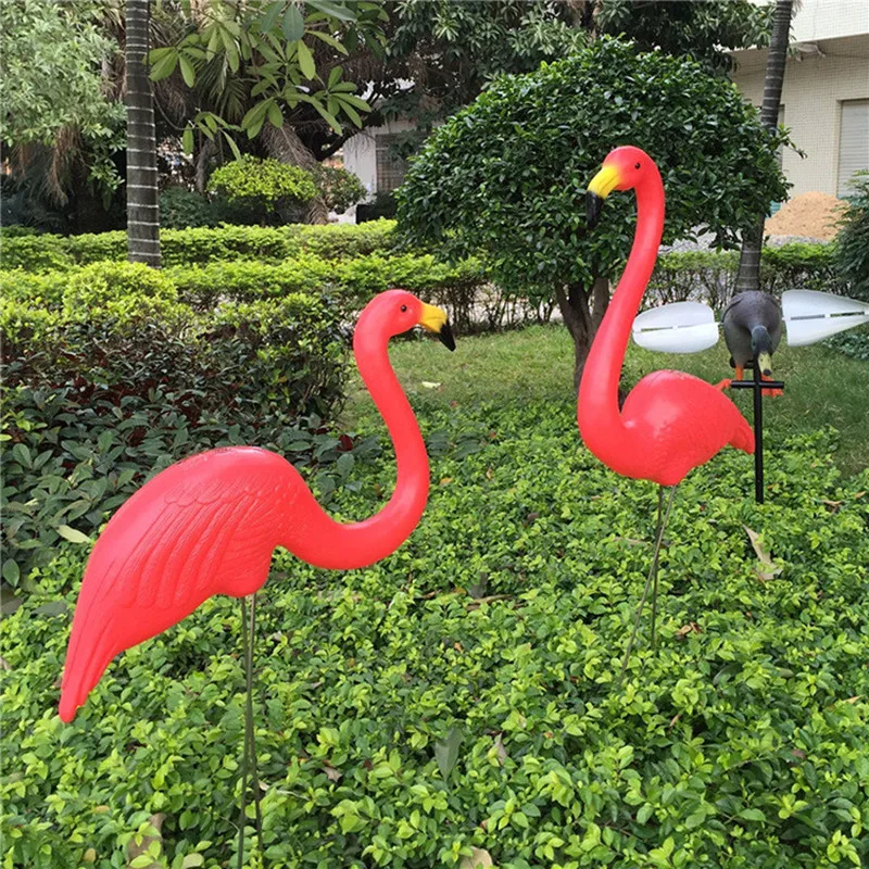 2 пары пластиковые яркие Фламинго украшения сада фонтан, двор и газон art Украшение свадебной церемонии 4 цвета