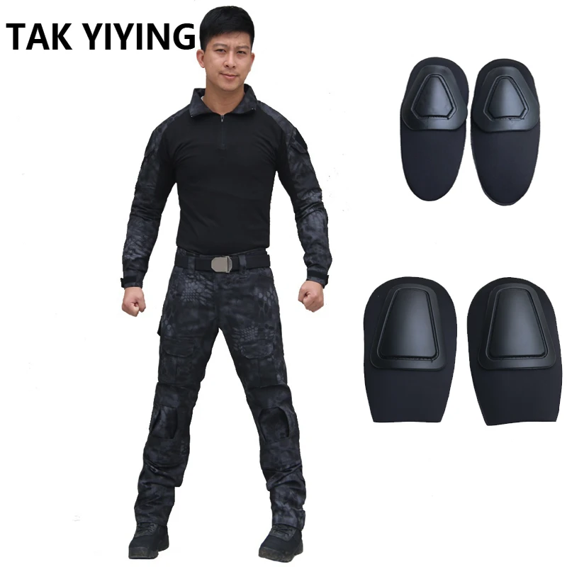 Tactical military uniform clothing army of the military combat uniform tactical pants with knee pads camouflage hunting clothes
