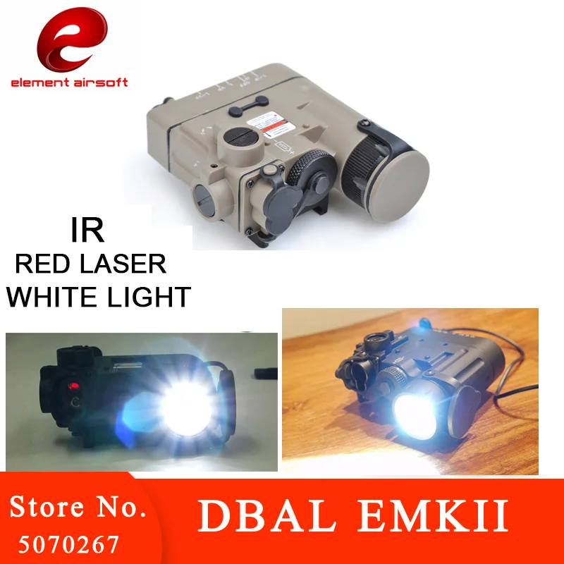 

Element Airsoft Weapon DBAL EMKII IR Laser Red Laser LED Weapon Lights Multifunction Tactical IR Battery Case Flashlight EX328