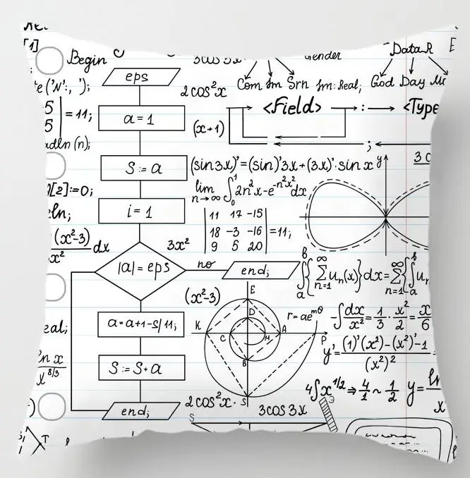 Химия Подушка моя химическая математическая формула Романтика Геометрическая функция треугольник графика плюшевая подушка для школьного стула - Цвет: A17
