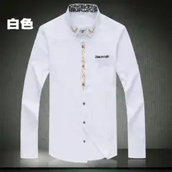 Мужская рубашка Camisa masculina Vestidos плюс Размеры Новый Однотонная одежда рубашка с длинными рукавами Hombre плюс Размеры 7XL 6XL 5XL Рубашки для