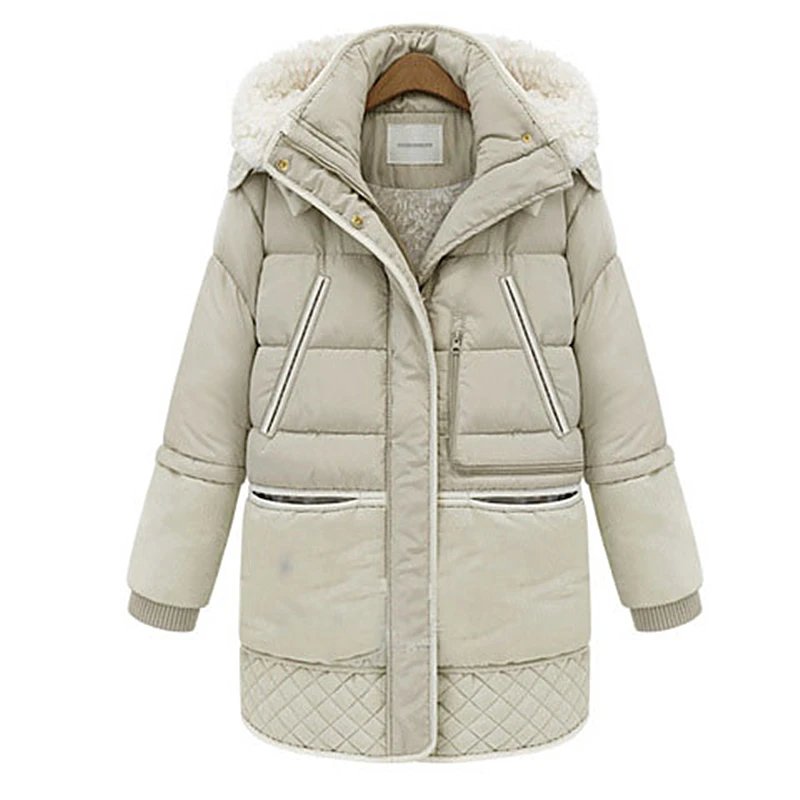 2017 New Parkas for Women Jackets Winter Jacket Women Thick Coats White Wool Winter Coat Outerwear