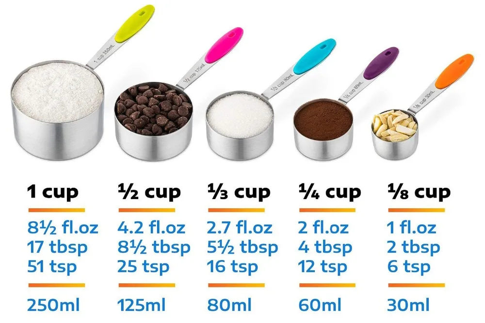 Кухонные инструменты 304 из нержавеющей стали мерные чашки и набор ложек, кухонные аксессуары для выпечки торта приготовления пищи измерения