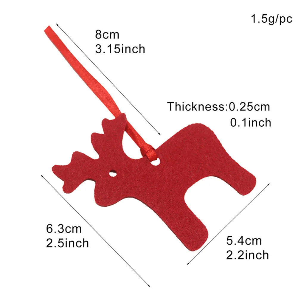 10 шт. Красные Рождественские Подвески украшения DIY фетровые поделки Рождественская елка висячие украшения Рождественские украшения для дома подарок на близкий год