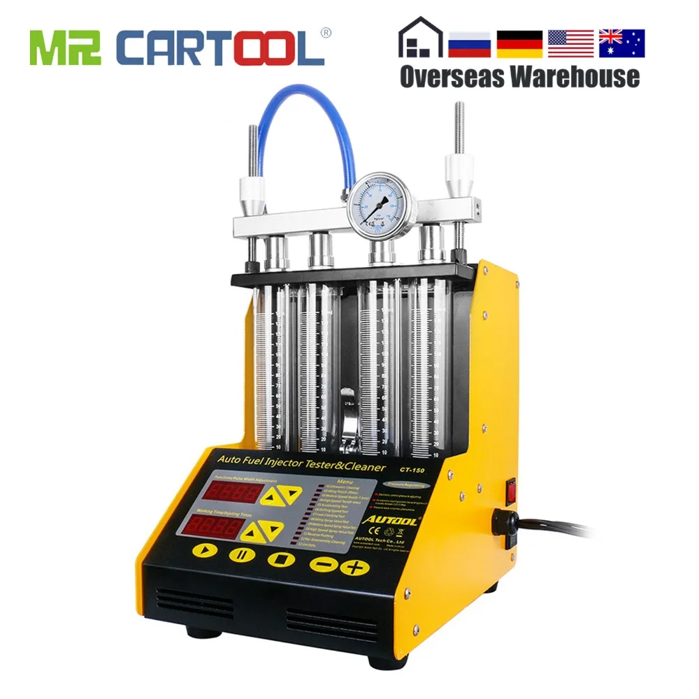 

AUTOOL CT150 Car Fuel Injector Tester Injector Cleaner Test Cleaning Machine Ultrasonic Gasoline Auto Tool 110V 220V 4 Cylinders
