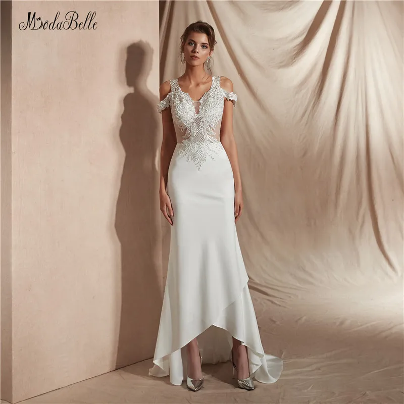 

modabelle White Mermaid Wedding Dress Vestidos De Novias Appliques Beadings V-neck Wedding Dresses Turkey Sukienki Slubne