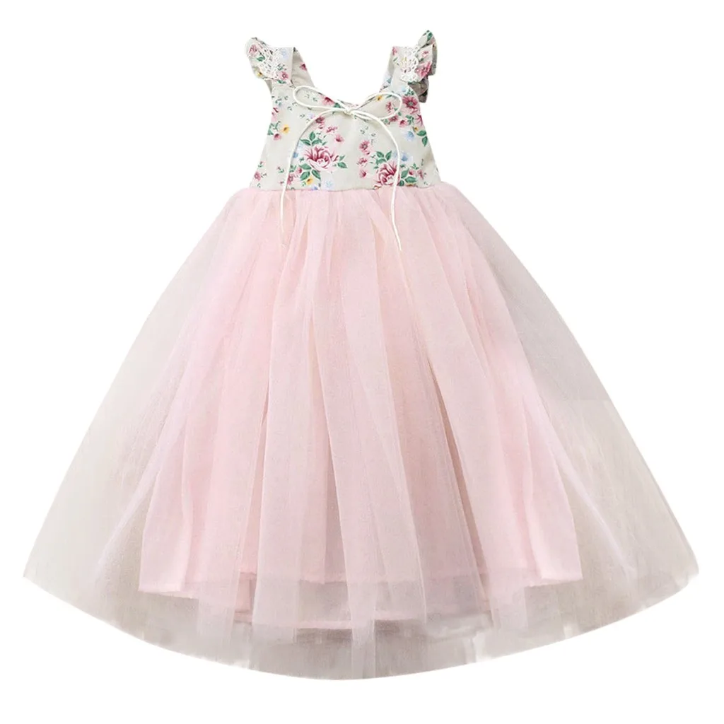 

2019 Girl Party Dress Kids girl Sleeveless Fancy Wedding Bridesmaid Gown Formal Dresses