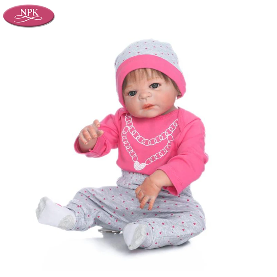NPK 56CM Baby Girl Reborn Doll Toy Full Body SIlicone LIfelike Handmade Girls Dolls Best Gift For Kids Child Boneca Brinquedos (1)