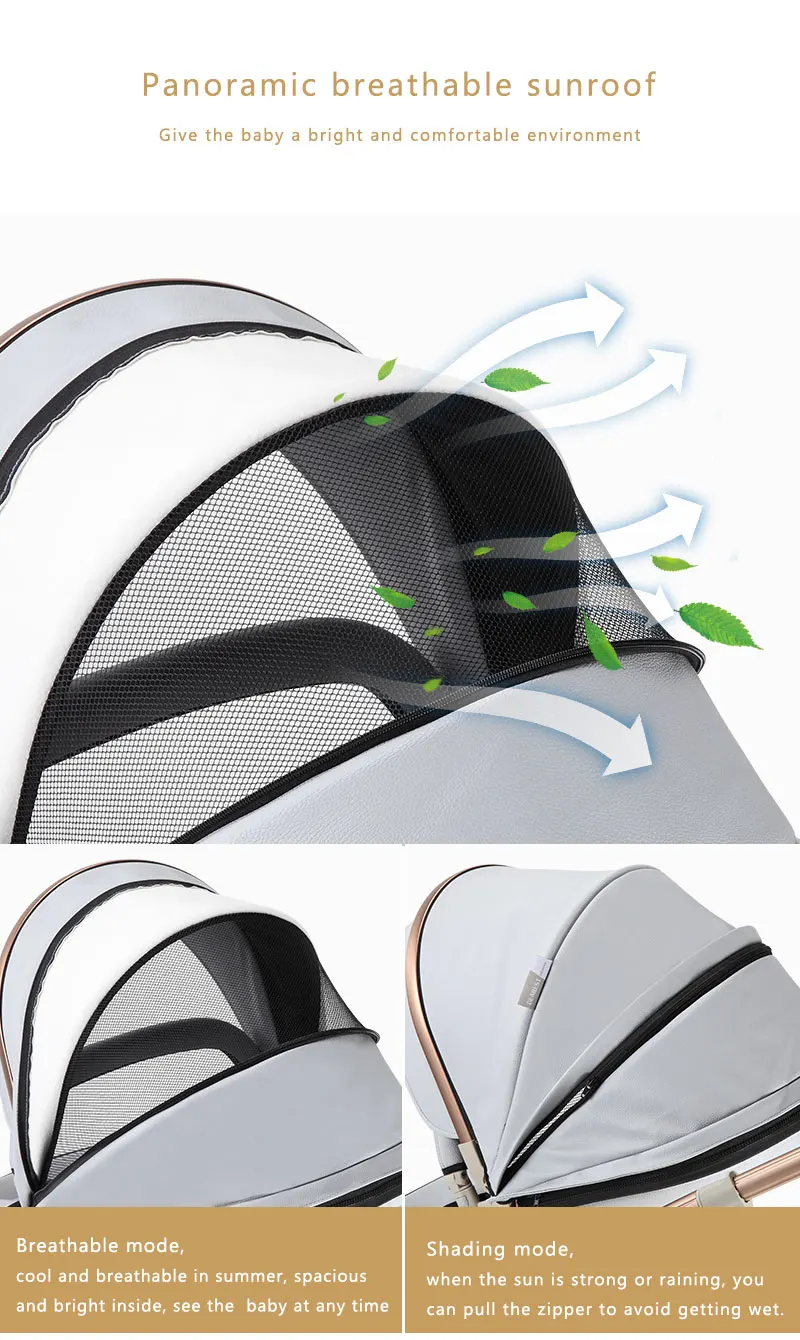 Dearest Diamond baby stroller 2 in 1  with luxury leather baby carriage factory price