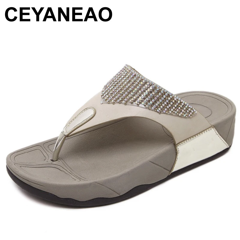 

CEYANEAOSummerWomen shoes Fashion soft Women's slippers diamond non-slip comfortable Plus Size Woman slippers Female sandalsE996