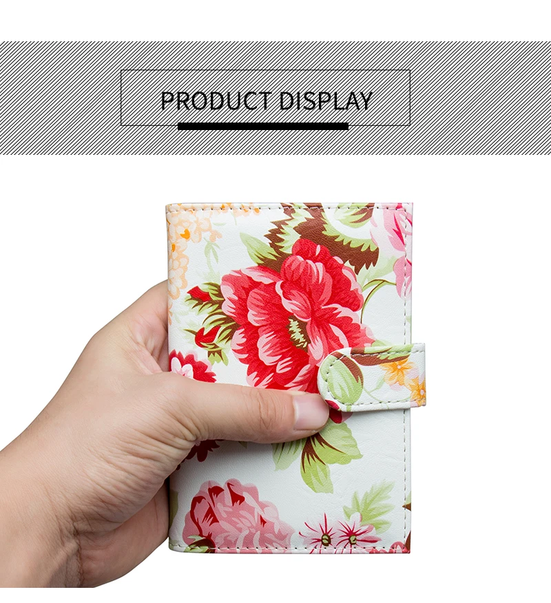 Yiwi Креативный цветочный чехол из искусственной кожи для паспорта 14,2X9,8 см Обложка для паспорта и ноутбука с отделением для карт