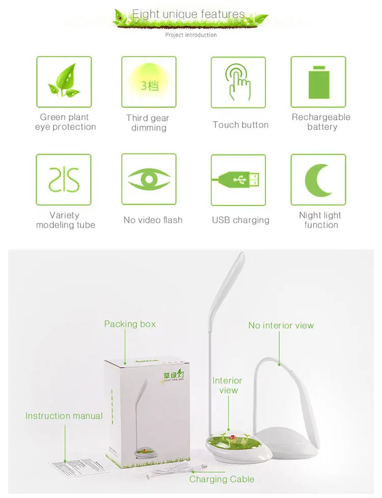 DE.SOUL Desk Lamps LED Bed Reading Book Light Desk Lamp USB Charging Table Lamp Desk Lamps Led Table Light Table Touch 3 Modes 04