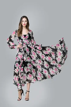 

Summer Plus Size Women Clothing Chiffon Bohemian Beach Dress