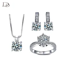 Великолепные свадебные комплекты ювелирных изделий белого золота ААА стразы кольцо ожерелье, серьги-пуссеты bijoux femme sierdem набор ASM011