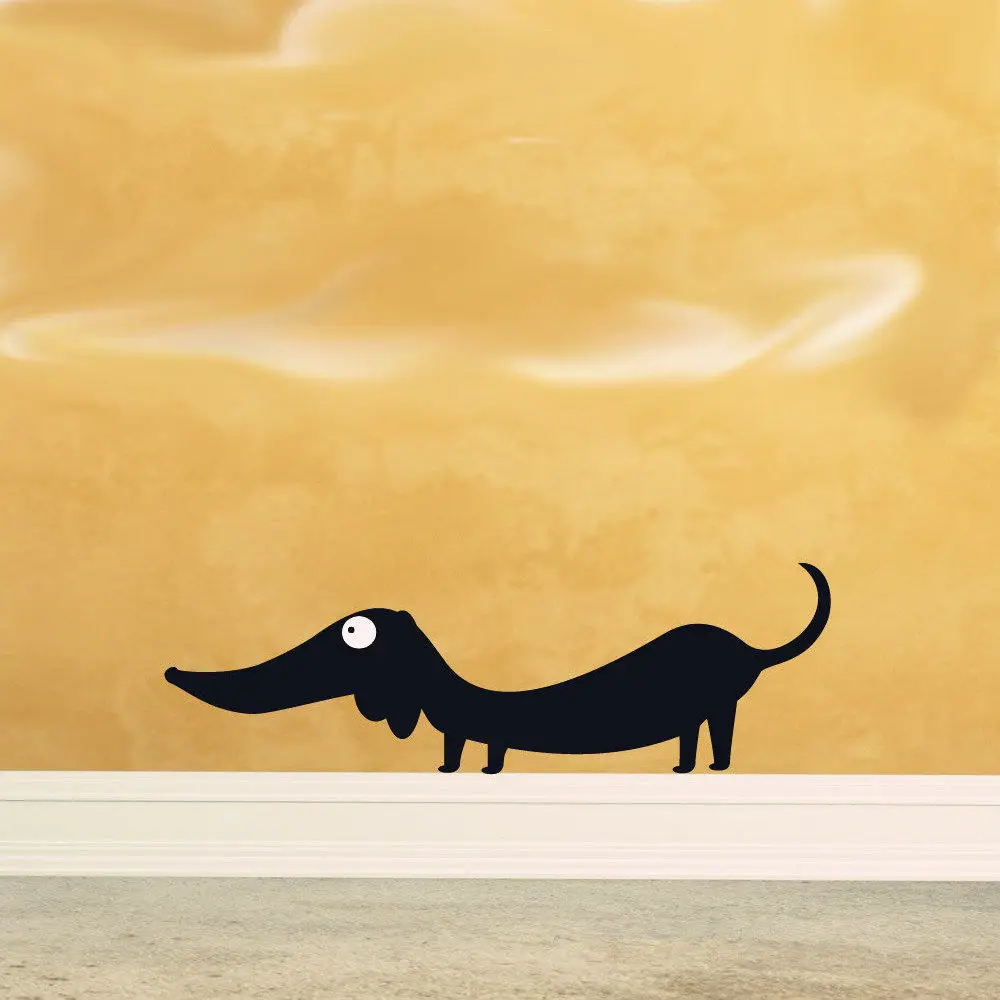 Такса виниловое животное настенное искусство смешные doxie doxy weiner стикер для