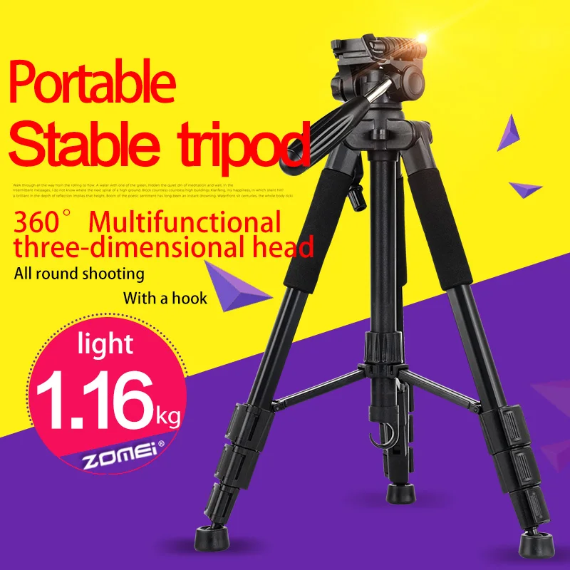  New Zomei Q111 Professional Aluminium Tripod Camera Accessories Stand with Pan Head for Dslr