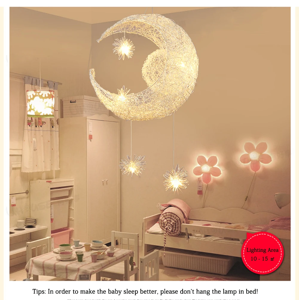 2016 Baby Kid's Room Lighting Modern Moon&Star Pendant Lights Child