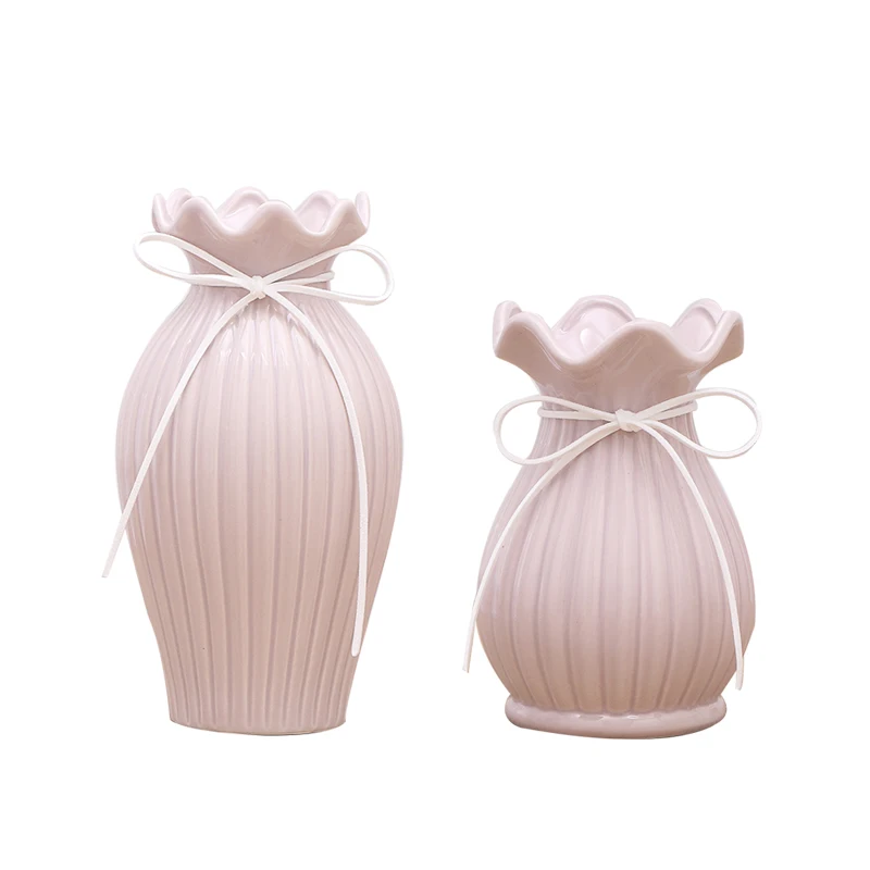 Modern Ceramic vase white/blue Porcelain flower vases centerpieces for weddings crafts Dry