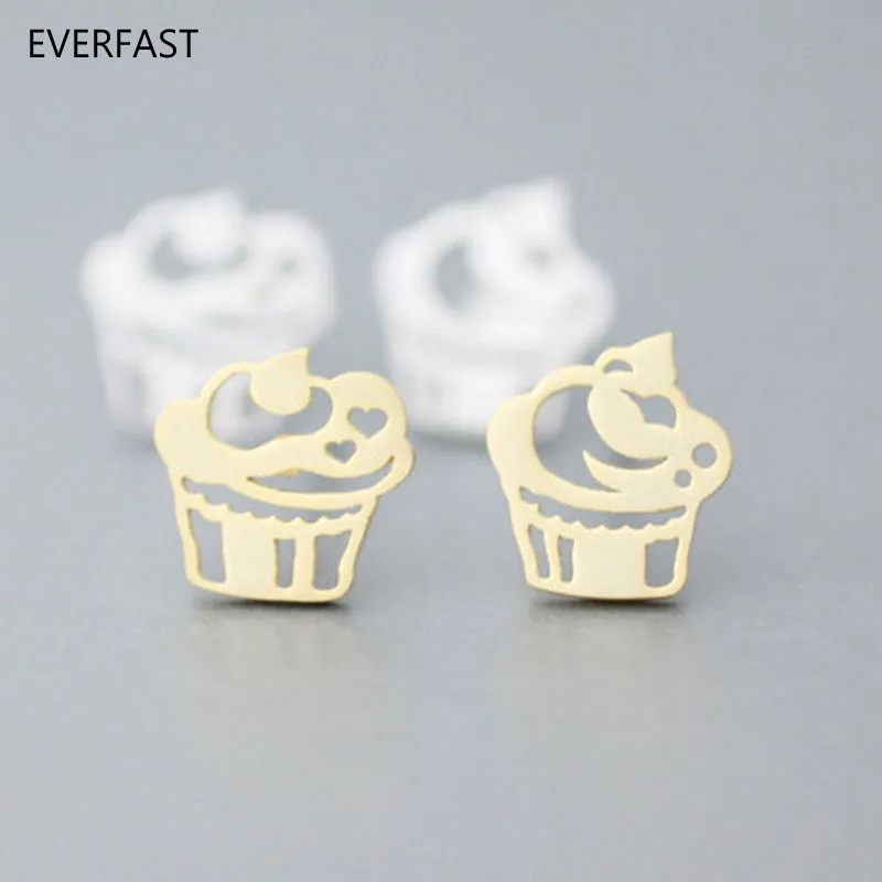 1 пара маленькие серьги гвоздики в виде капкейка|side earrings|two sided earringsboucle d oreille |