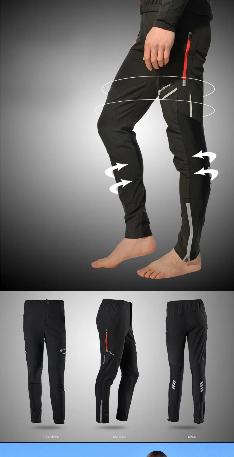 ROCKBROS велосипедные штаны для мужчин и женщин спортивные дышащие летние Светоотражающие штаны для езды на велосипеде, велосипеде, рыбалки, фитнеса