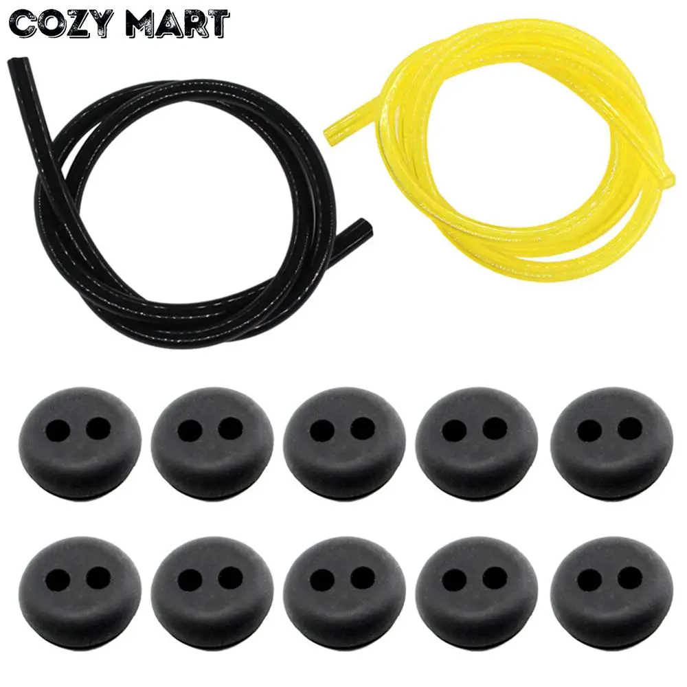 Rubber Grommets Lawn Mower Cutters Blowers Rubber Set 10pcs 2 Hole Fuel Tank