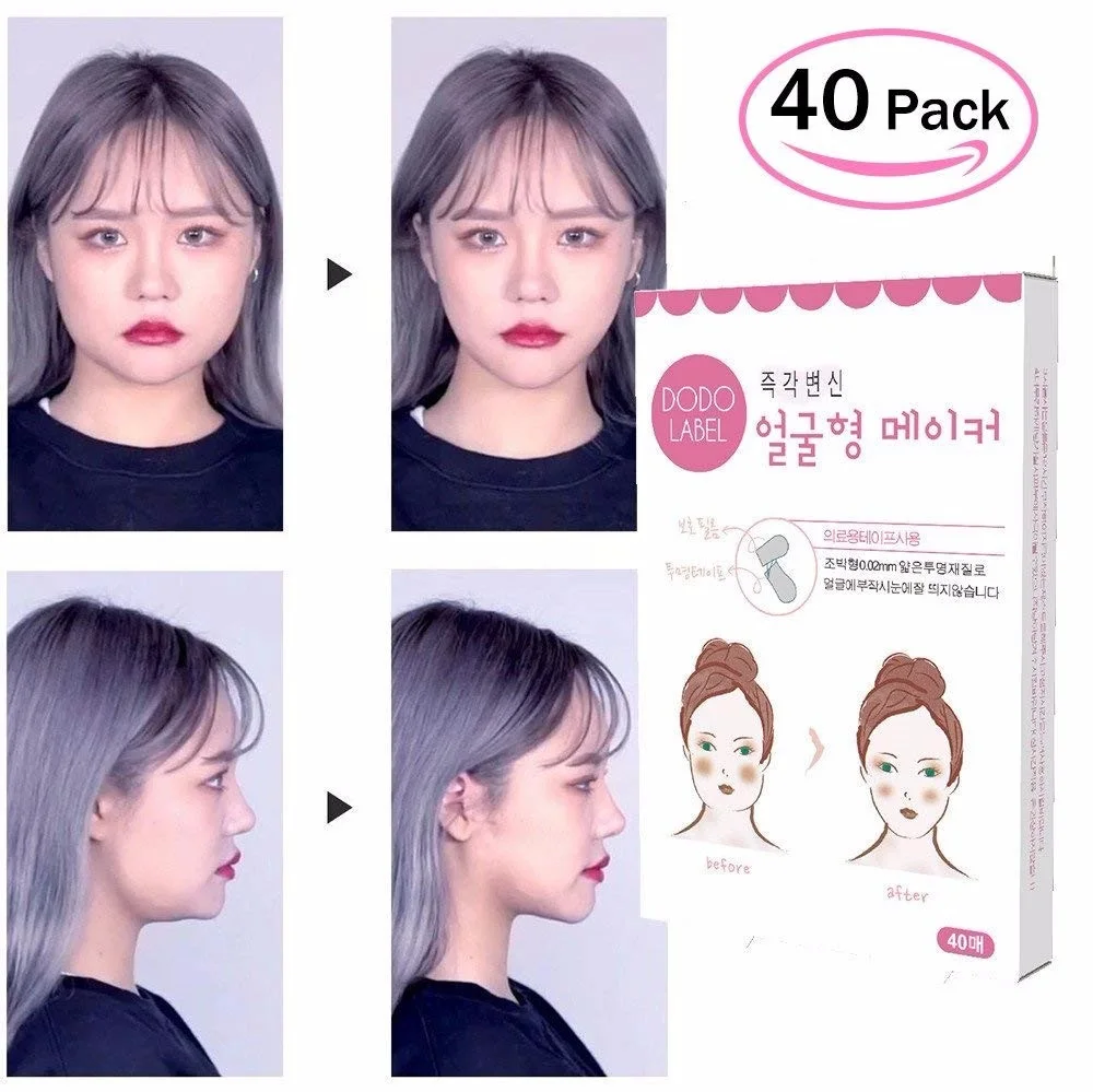 

ELECOOL Drop Ship 40pcs 0.02mm V-Shape Lift Face Sticker Thin Face Artifact Invisible Sticker Medical Tape Makeup Face Lift Tool
