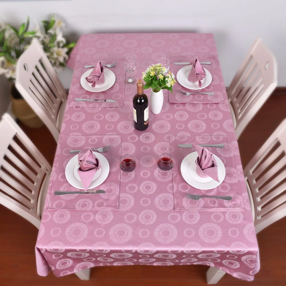 

Pink Tablecloth High Quality Japan Style embroidery Cotton polyester Dinner Table Cloth for Restaurant Washable Free Shipping