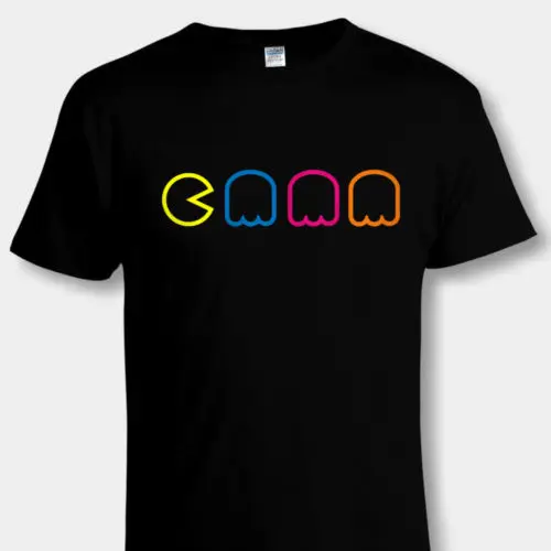 

Vintage Pac Man Cool Retro 70S 80S Arcade Pc Video Games 2019 New Funny Casual Men'S Street Wear Short Sleeve T Shirts Designer