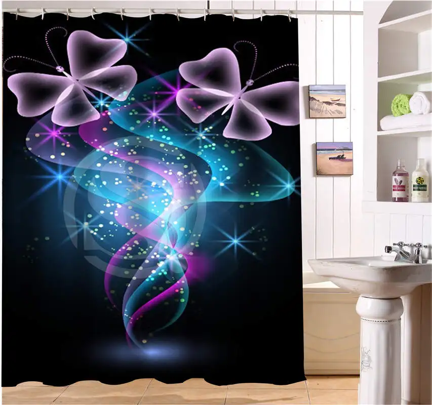 W622#268 Custom Colorful butterfly Modern Shower Curtain bathroom Waterproof Free Shipping #fj268 | Дом и сад