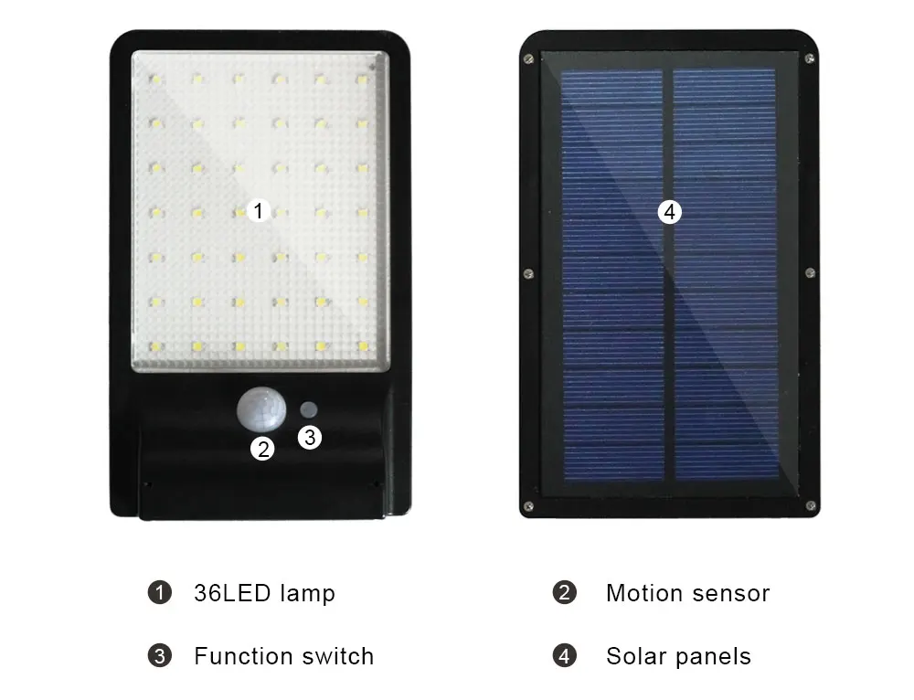 Solar ao ar Iluminação do Jardim da Lâmpada de Parede Detector de Sensor de Movimento à Prova Lâmpada Livre Arandelas d' Água 500lm 42led 8 Iluminação Do Jardim da Lâmpada de Parede