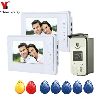 

YobangSecurity Wired Video Door Phone Intercom 7"Inch LCD Video Doorbell Intercom RFID Access Control Camera Monitor System
