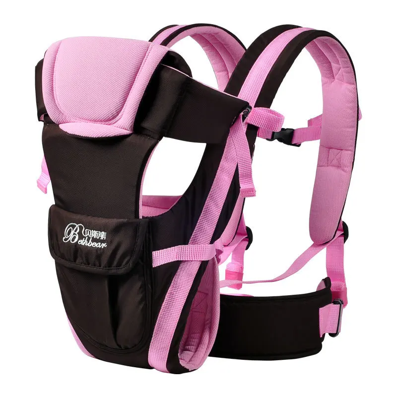 Beth-bear 0-30 месяцев дышащий эргономичный детский Стропы рюкзак 4 в 1 сумка обертывание фронтальная многофункциональная переноска для младенцев - Цвет: Pink