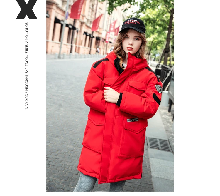 Women Winter Down Jacket Long Padded Coats For Female Zipper Loose Outwear Jackets Big Pockets Hooded Winter Coats AS041 (3)
