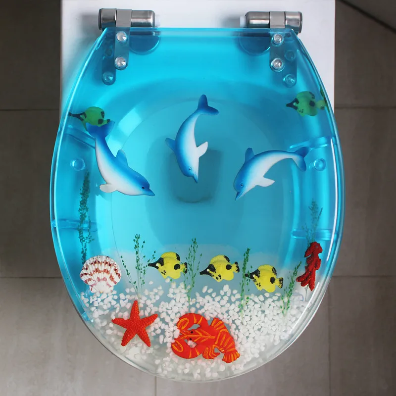 toilet seats K Европейский стиль утолщенные высококачественные смолы медленно закрывающие немой накладки на сидения унитаза, Универсальная Мода UVO Тип арт Туалет сиденья, J17559 - Цвет: toilet seats K
