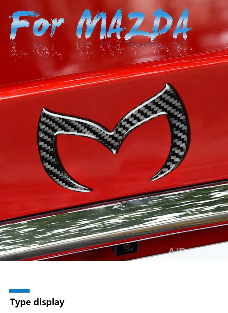 Mazda 3 Mazda 6 CX-5 CX-3 Axela Atenza Accessories Carbon Fiber Car Emblem Logo Tail Car Sticker Decals Car Styling (1)