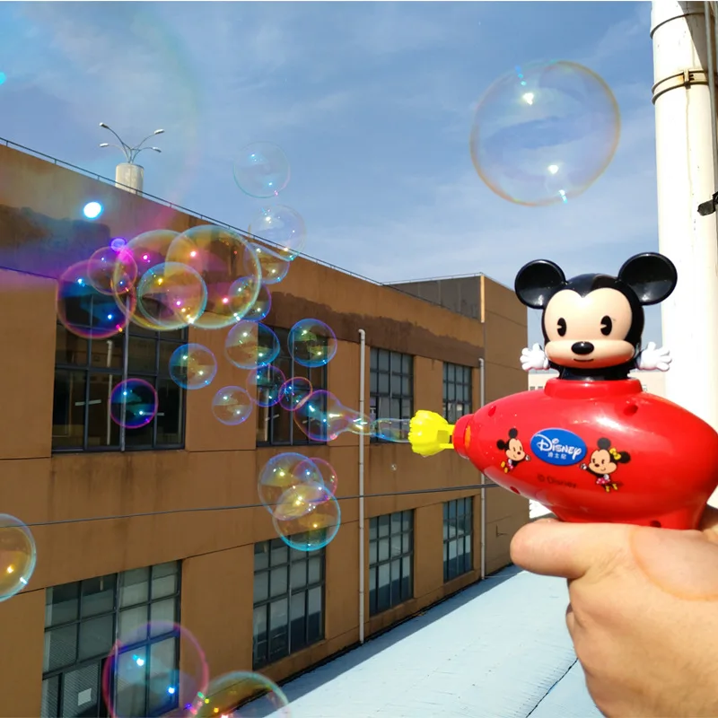 Disney toys for children Mickey bubble gun manual blow bubble toy gun to send bubble water concentrate non-toxic kids soap bubbl
