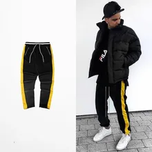 Боковая Лоскутная боковая молния уличная Спортивные брюки мужские Весна Kanye брюки мужские обтягивающие брюки красные, синие, черные цвета