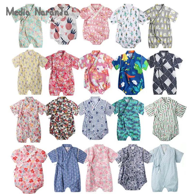 

2019 spring summer baby boys girls clothes infant toddler Japanese bathrobe kids short sleeve jumpsuit