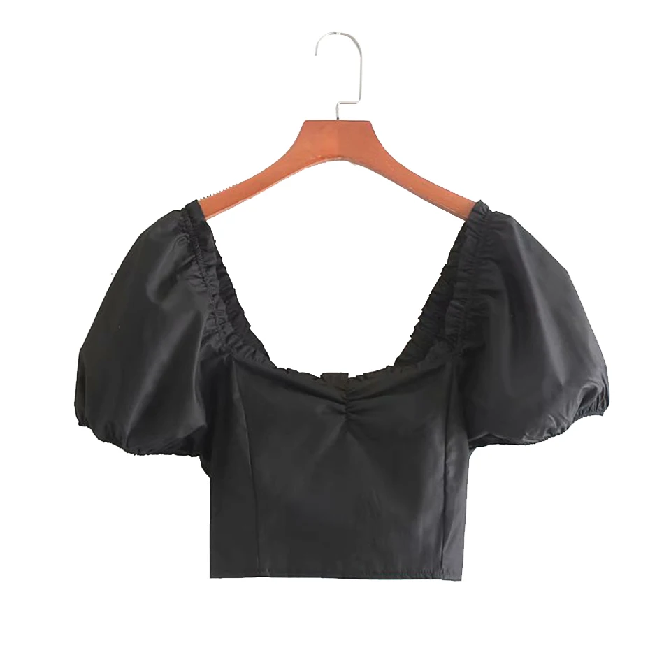 

Women Fashion Summer Short Blouses and Tops Shirts Short Sleeve Solid Elasticity Female Sweet Slim street Shirt Top blusas