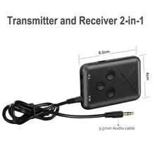 2 в 1 Автомобильный Bluetooth 4,2 передатчик Беспроводной музыкальные стерео аудиоприемник с микрофон AUX 3,5 мм Джек для ТВ дома автомобиля Динамик музыка
