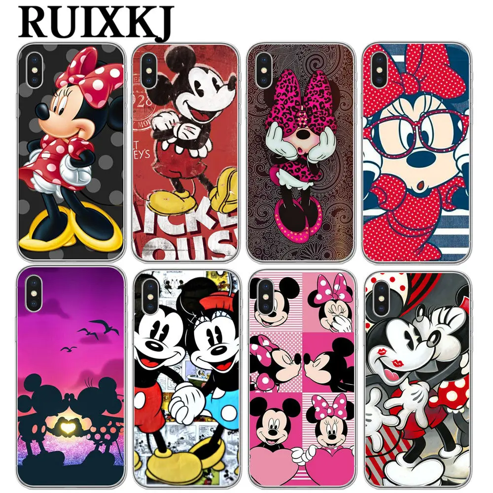 

Phone Cases Cute Mickey Minnie Soft TPU Phone Case For iPhone X 10 silicone Cover for iPhone 5 5S SE 6 6S Plus 7 7Plus 8 8Plus