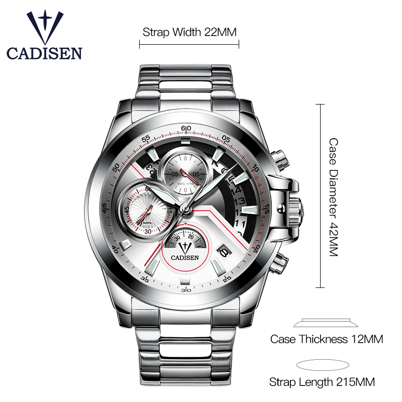 Günstig CADISEN 2019 Uhr Männer Top Luxus Military Armee Sport Casual Wasserdichte Herren Uhren Quarz Edelstahl Armbanduhr