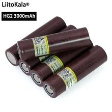 Liitokala-Batería de 100% HG2 18650, Original, 3000mAh, 18650HG2, descarga de 3,6 V, 20A, dedicado para batería de cigarrillo electrónico