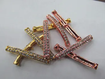 

free ship--30pcs 6x30mm bling metal spacer bar column tubalar silver gold rose gold black assortment with czech crystal jewelry