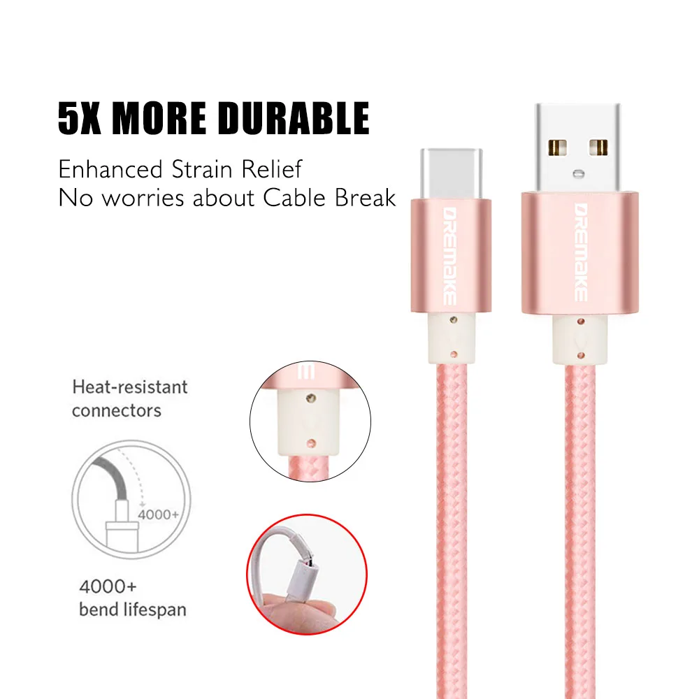 Usb type-C кабель, USB A к USB-C быстрое зарядное устройство нейлоновый плетеный шнур совместим с samsung Galaxy S8 S9, Google Pixel 2 3 XL, LG V30