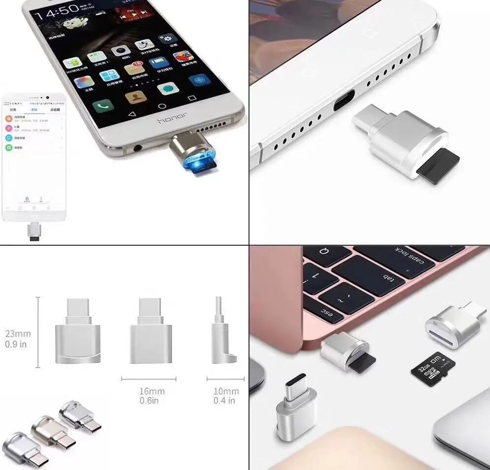 USB-C type-C к микро-sd SDXC TF кард-ридер адаптер для Macbook и сотового телефона