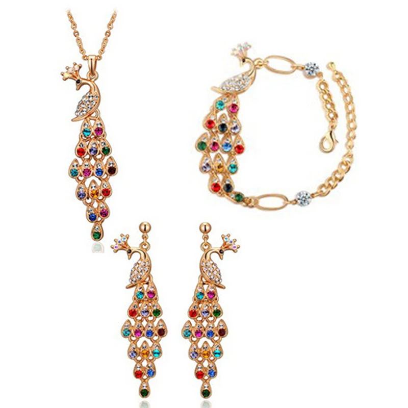 

austrian crystal peacock brand jewelry african jewelry sets gold for wedding