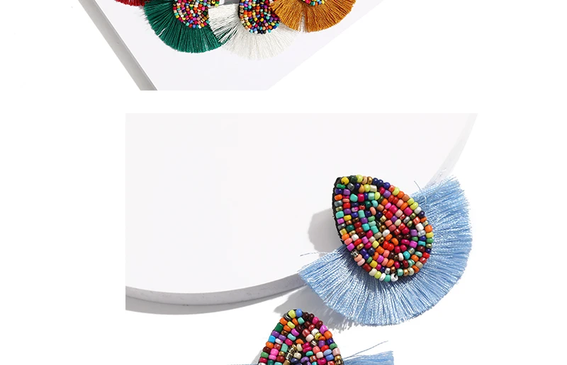 Black Beaded Tassel Earrings for Women Vintage Hanging Drop Earrings Female Wedding Fringe Statement Earrings Jewelry (2)