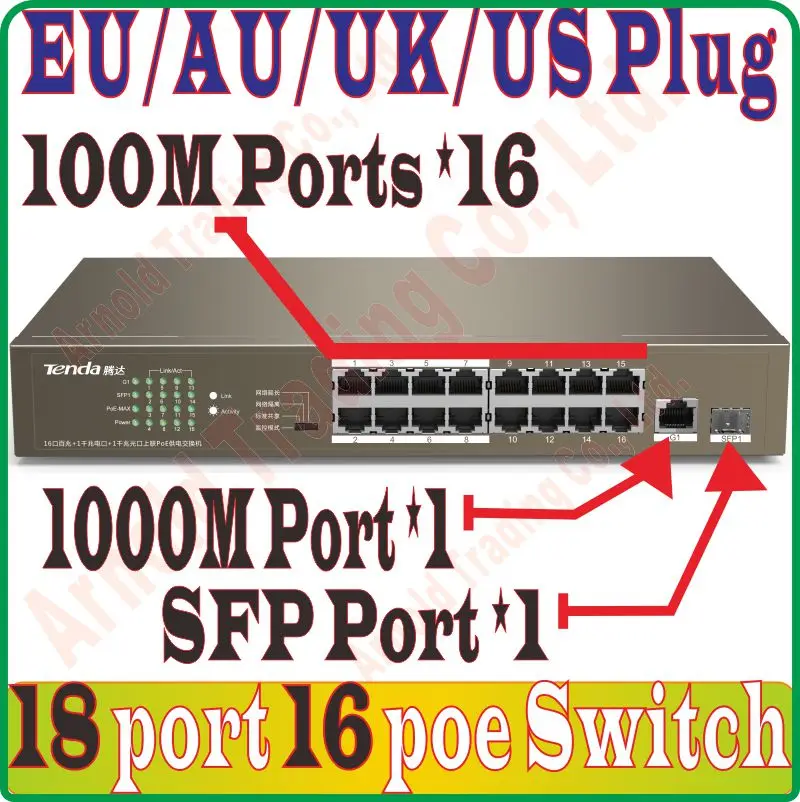 PoE коммутатор с 18 портами 135 Вт 16 портов PoE|port poe switch|poe switchpoe port |